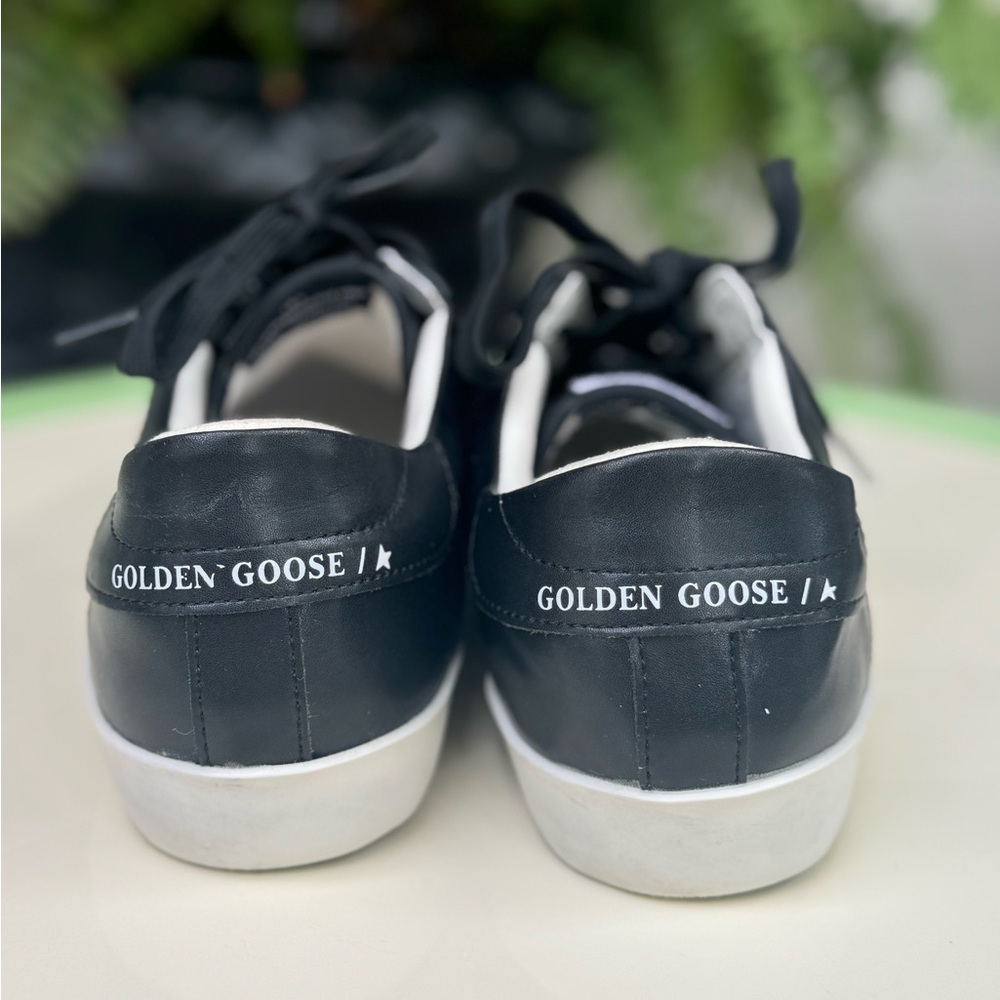 NWOT Limited Edition Golden Goose Black Nappa Superstar Glitter Star Shoes SZ 40 - Picture 5 of 16